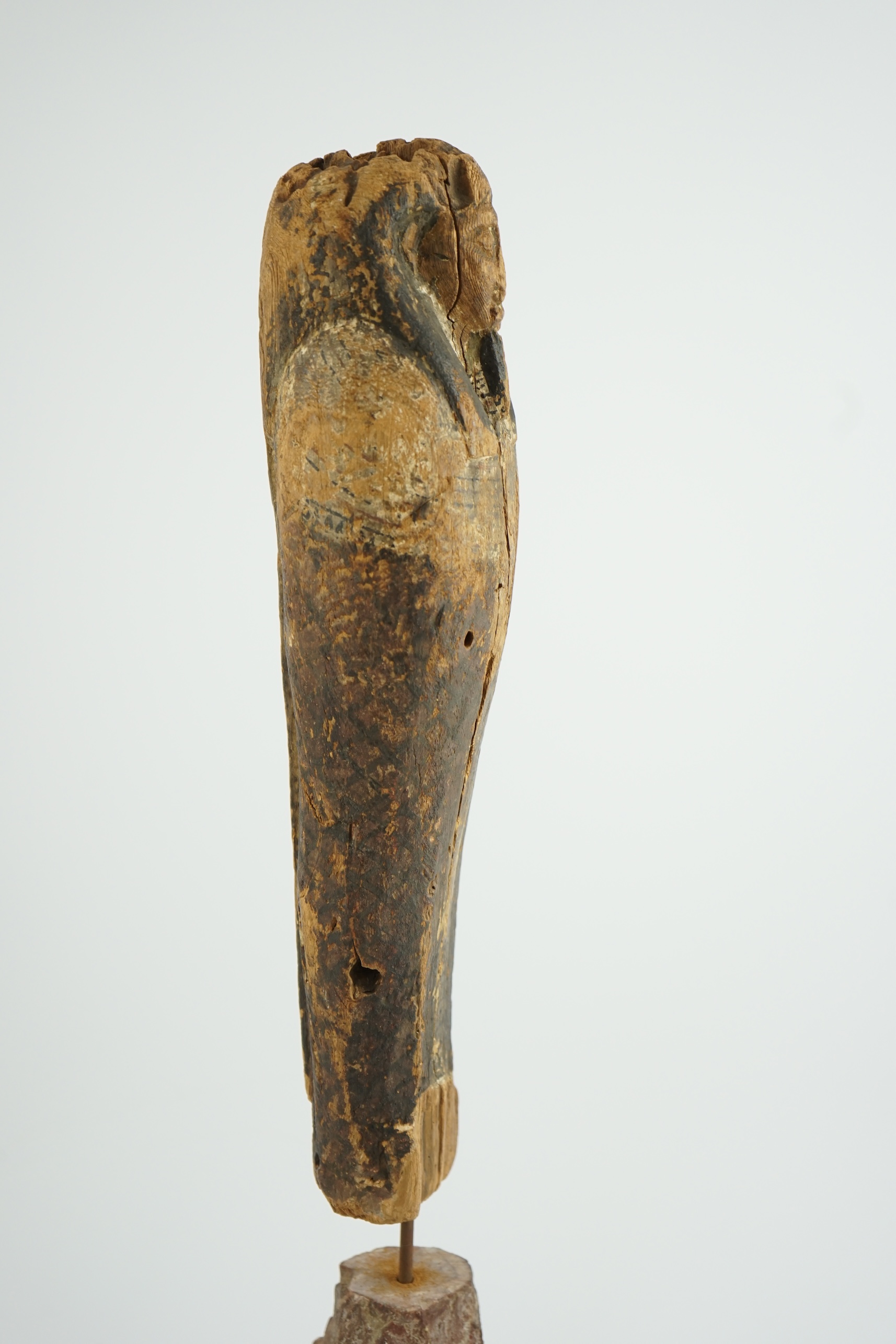 An Ancient Egyptian miniature wood statuette of Ptah-Sokar-Osiris, probably late Kingdom